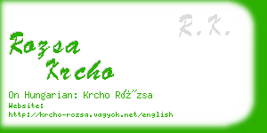 rozsa krcho business card